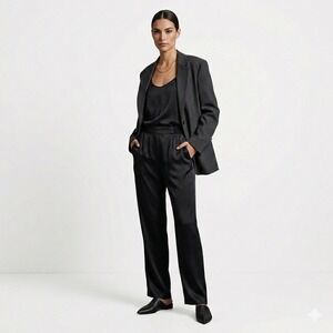 ATM Anthony Thomas Melillo Silk Pull-On Pants Women Small Flint Cropped luxury